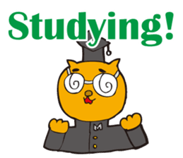 Cat high school students. sticker #5732466