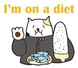 Cat high school students. sticker #5732469