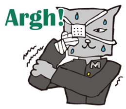 Cat high school students. sticker #5732472