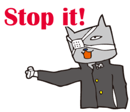 Cat high school students. sticker #5732474