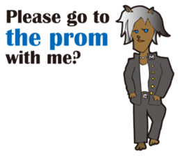 Cat high school students. sticker #5732483