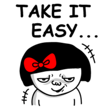 A girl with a red ribbon 1 'English' sticker #5732487