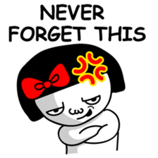 A girl with a red ribbon 1 'English' sticker #5732490