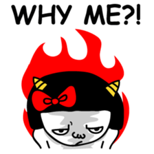 A girl with a red ribbon 1 'English' sticker #5732491