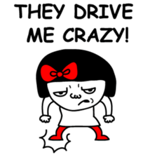 A girl with a red ribbon 1 'English' sticker #5732492