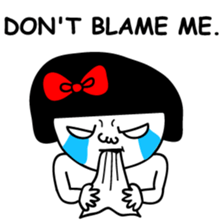 A girl with a red ribbon 1 'English' sticker #5732493