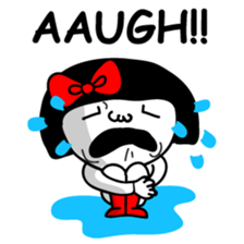 A girl with a red ribbon 1 'English' sticker #5732495