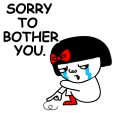 A girl with a red ribbon 1 'English' sticker #5732496