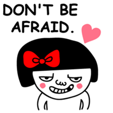 A girl with a red ribbon 1 'English' sticker #5732497