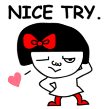 A girl with a red ribbon 1 'English' sticker #5732498