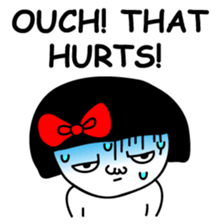 A girl with a red ribbon 1 'English' sticker #5732499