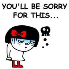 A girl with a red ribbon 1 'English' sticker #5732500