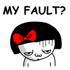 A girl with a red ribbon 1 'English' sticker #5732501