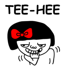 A girl with a red ribbon 1 'English' sticker #5732502