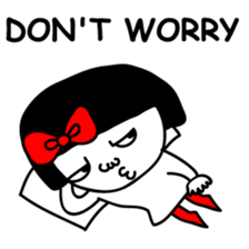 A girl with a red ribbon 1 'English' sticker #5732504