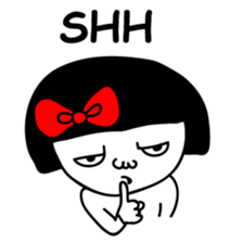 A girl with a red ribbon 1 'English' sticker #5732505