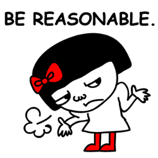 A girl with a red ribbon 1 'English' sticker #5732506