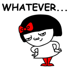 A girl with a red ribbon 1 'English' sticker #5732508