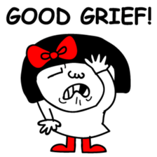 A girl with a red ribbon 1 'English' sticker #5732509