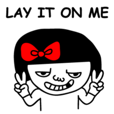 A girl with a red ribbon 1 'English' sticker #5732510