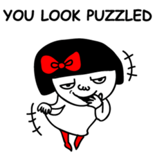 A girl with a red ribbon 1 'English' sticker #5732511