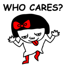 A girl with a red ribbon 1 'English' sticker #5732512