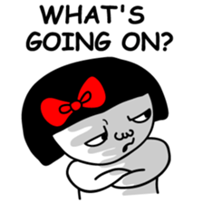 A girl with a red ribbon 1 'English' sticker #5732513