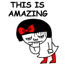 A girl with a red ribbon 1 'English' sticker #5732515