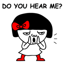 A girl with a red ribbon 1 'English' sticker #5732517