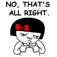 A girl with a red ribbon 1 'English' sticker #5732518