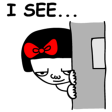 A girl with a red ribbon 1 'English' sticker #5732520