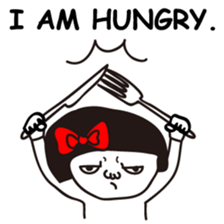 A girl with a red ribbon 1 'English' sticker #5732521