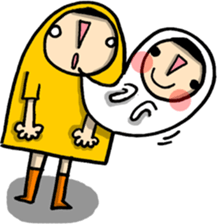 Raincoat girl sticker #5735548