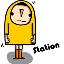 Raincoat girl sticker #5735559