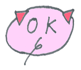 cute Wolf greeting and Funny piggy sticker #5735884