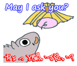 cute Wolf greeting and Funny piggy sticker #5735892