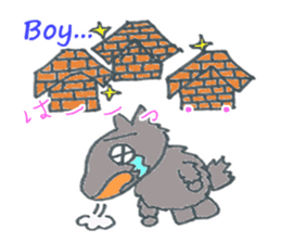 cute Wolf greeting and Funny piggy sticker #5735904