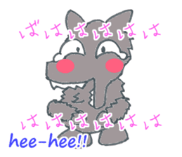cute Wolf greeting and Funny piggy sticker #5735921