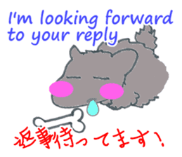 cute Wolf greeting and Funny piggy sticker #5735923