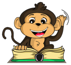 Funny and cute monkey sticker #5749052
