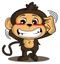 Funny and cute monkey sticker #5749058