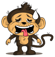 Funny and cute monkey sticker #5749059