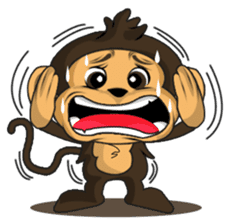 Funny and cute monkey sticker #5749060