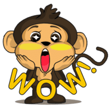 Funny and cute monkey sticker #5749062