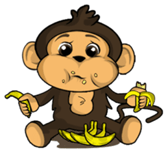 Funny and cute monkey sticker #5749064