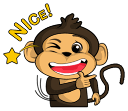 Funny and cute monkey sticker #5749066