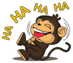 Funny and cute monkey sticker #5749067