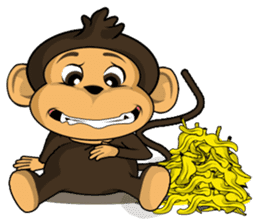 Funny and cute monkey sticker #5749072