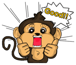 Funny and cute monkey sticker #5749073