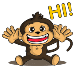 Funny and cute monkey sticker #5749075